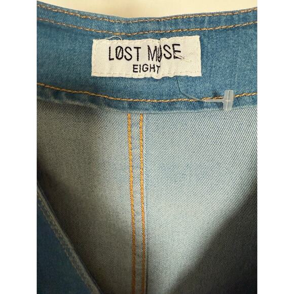 NWOT Lost Muse Womens Size Eight Denim Romper - Picture 7 of 7